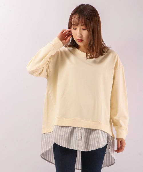 FUNALIVE(ファンアライブ)の「【je crois soi】レイヤード風 長袖カットソー(Tシャツ/カットソー・レディース・ネイビー/グレー/オフホワイト・M~L/L~LL)」の20枚目の写真