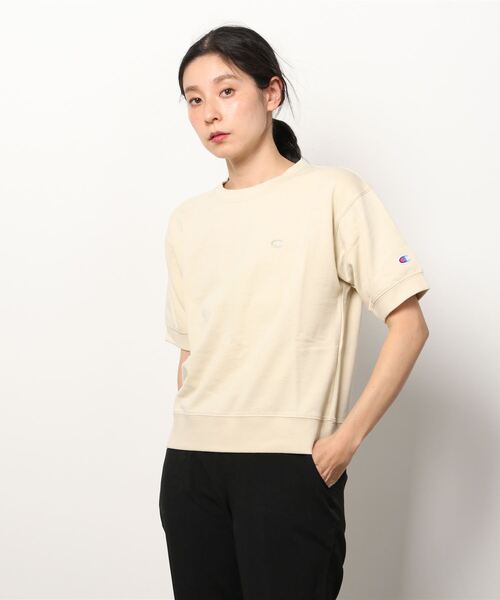 Champion（チャンピオン）の「チャンピオン SHORT SLEEVE SWEATSHIRT（スウェット・レディース・ホワイト/グレー/ブラック/ベージュ/ロイヤルブルー・XL/M/L/S）」の4枚目の写真