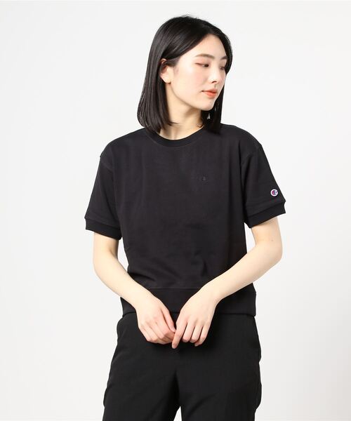 Champion（チャンピオン）の「チャンピオン SHORT SLEEVE SWEATSHIRT（スウェット・レディース・ホワイト/グレー/ブラック/ベージュ/ロイヤルブルー・XL/M/L/S）」の2枚目の写真