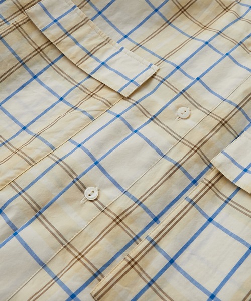CIAOPANIC TYPY（チャオパニックティピー）の「タイプライターチェックバンドカラーシャウター（シャツ/ブラウス・メンズ・ベージュ/ネイビー/グリーン・S/M/L）」の13枚目の写真