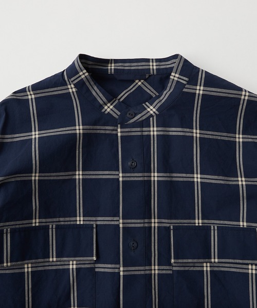 CIAOPANIC TYPY（チャオパニックティピー）の「タイプライターチェックバンドカラーシャウター（シャツ/ブラウス・メンズ・ベージュ/ネイビー/グリーン・S/M/L）」の20枚目の写真