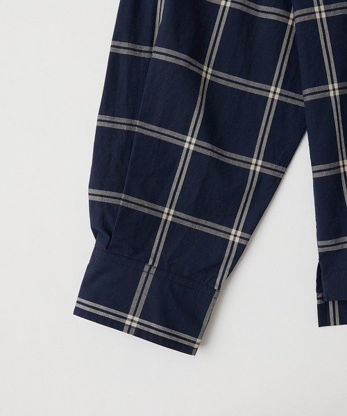 CIAOPANIC TYPY（チャオパニックティピー）の「タイプライターチェックバンドカラーシャウター（シャツ/ブラウス・メンズ・ベージュ/ネイビー/グリーン・S/M/L）」の16枚目の写真