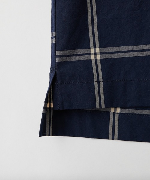 CIAOPANIC TYPY（チャオパニックティピー）の「タイプライターチェックバンドカラーシャウター（シャツ/ブラウス・メンズ・ベージュ/ネイビー/グリーン・S/M/L）」の12枚目の写真