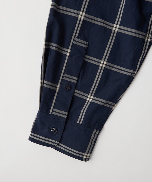 CIAOPANIC TYPY（チャオパニックティピー）の「タイプライターチェックバンドカラーシャウター（シャツ/ブラウス・メンズ・ベージュ/ネイビー/グリーン・S/M/L）」の8枚目の写真