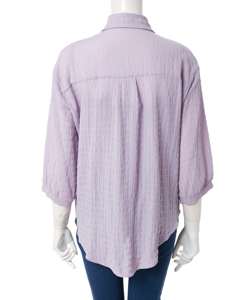 fifth calin（フィフスカラン）の「キャミ付きシースルーシャツ（シャツ/ブラウス・レディース・ホワイト/ブラック/ラベンダー・MEDIUM）」の8枚目の写真