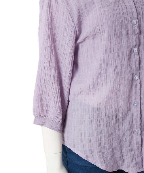 fifth calin（フィフスカラン）の「キャミ付きシースルーシャツ（シャツ/ブラウス・レディース・ホワイト/ブラック/ラベンダー・MEDIUM）」の16枚目の写真