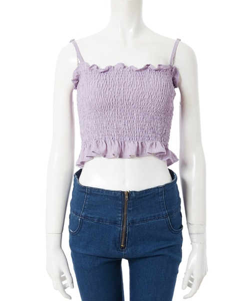 fifth calin（フィフスカラン）の「キャミ付きシースルーシャツ（シャツ/ブラウス・レディース・ホワイト/ブラック/ラベンダー・MEDIUM）」の5枚目の写真