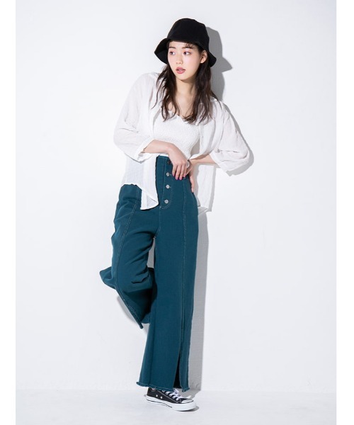 fifth calin（フィフスカラン）の「キャミ付きシースルーシャツ（シャツ/ブラウス・レディース・ホワイト/ブラック/ラベンダー・MEDIUM）」の21枚目の写真