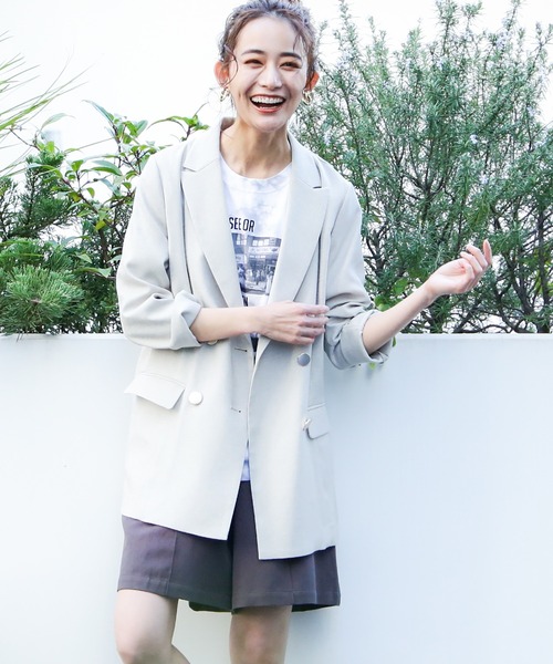 N.（N. Natural Beauty Basic）（エヌエヌナチュラルビューティーベーシック）の「【追加生産】リスタビュール　テーラードダブルジャケット（テーラードジャケット・レディース・ベージュ/ネイビー・SMALL/MEDIUM）」の6枚目の写真