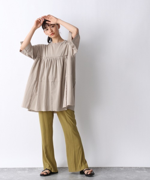 JEANASIS（ジーナシス）の「キョウネンティアードプルオーバー/943476（Tシャツ/カットソー・レディース・ホワイト/ブラック/ベージュ・FREE）」の6枚目の写真