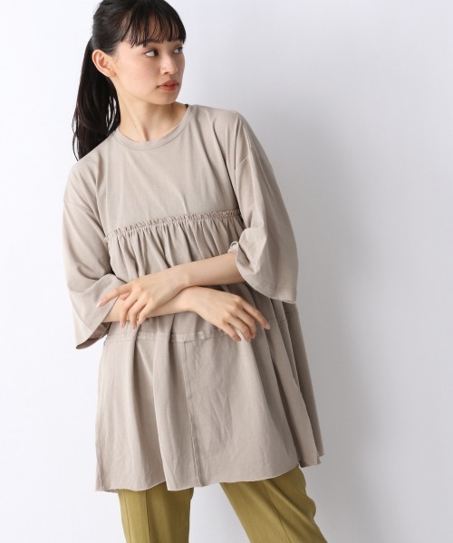 JEANASIS（ジーナシス）の「キョウネンティアードプルオーバー/943476（Tシャツ/カットソー・レディース・ホワイト/ブラック/ベージュ・FREE）」の19枚目の写真