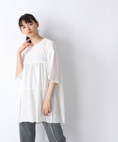 JEANASIS（ジーナシス）の「キョウネンティアードプルオーバー/943476（Tシャツ/カットソー・レディース・ホワイト/ブラック/ベージュ・FREE）」の17枚目の写真