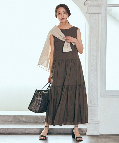 Andemiu(アンデミュウ)の「リネンワンピース951770(ワンピース・レディース・ブラウン/アイボリー・FREE)」の13枚目の写真