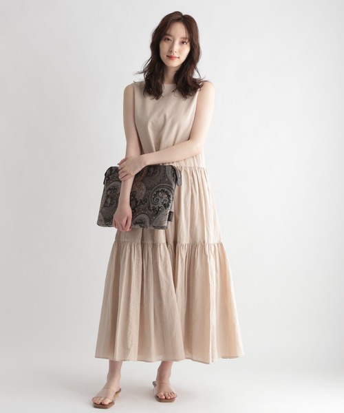 Andemiu(アンデミュウ)の「リネンワンピース951770(ワンピース・レディース・ブラウン/アイボリー・FREE)」の5枚目の写真