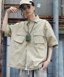 オーバーサイズ 半袖 ミリタリー シャツ