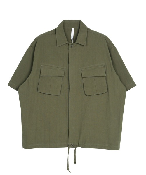 Lulu & Arnie(るるあんどあーにー)の「オーバーサイズ 半袖 ミリタリー シャツ(シャツ/ブラウス・メンズ・ブラック/カーキ/ベージュ・MEDIUM/LARGE/X-LARGE)」の11枚目の写真