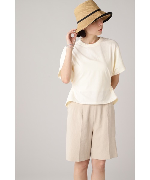 ROSE BUD(ローズバッド)の「サイドホックTシャツ(Tシャツ/カットソー・レディース・グレー/オレンジ/ホワイト・FREE)」の1枚目の写真