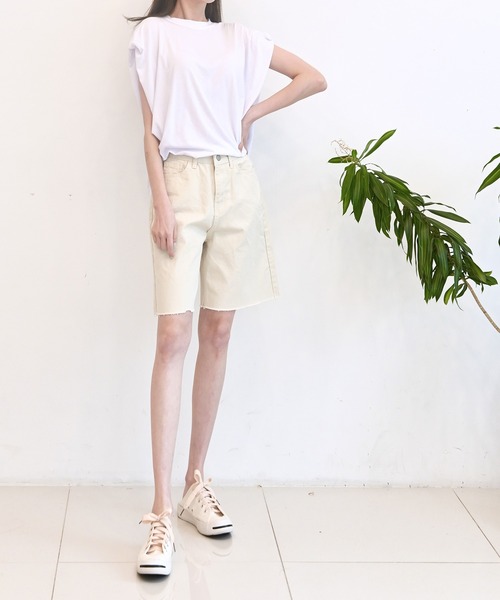 me+em select(ミームセレクト)の「カットオフコットンツイルハーフパンツ(その他パンツ・レディース・ブラック/ベージュ/アイボリー・SMALL/MEDIUM)」の16枚目の写真