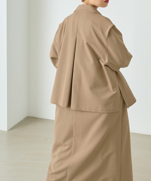 forksy.（フォルクシー）の「【forksy.】2WAYレイヤードデザイン スナップボタンチェスターコート（トレンチコート・レディース・ブラック/ベージュ/カーキ・FREE）」の20枚目の写真