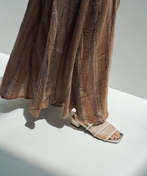 Kastane（カスタネ）の「チェンナイマルチストライプワンピース（ワンピース・レディース・アイボリー/ブラウン・FREE）」の14枚目の写真