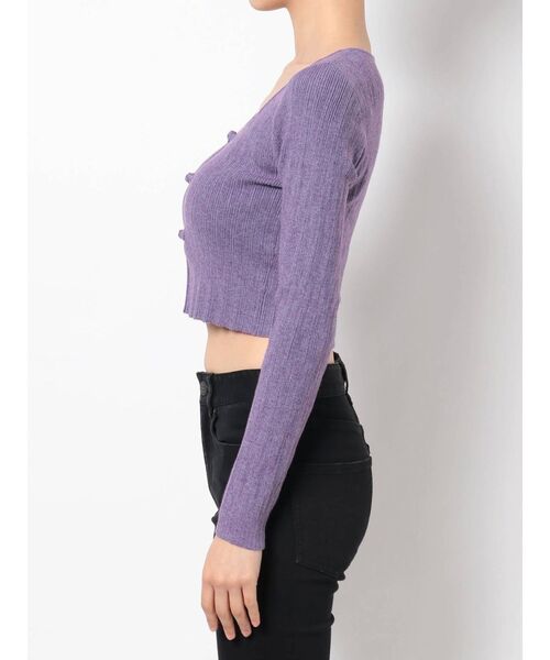 MURUA（ムルーア）の「チャイナボタンリブニットトップス（ニット/セーター・レディース・アイボリー/グレー/マスタード/パープル・FREE）」の21枚目の写真