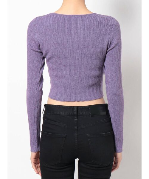 MURUA（ムルーア）の「チャイナボタンリブニットトップス（ニット/セーター・レディース・アイボリー/グレー/マスタード/パープル・FREE）」の12枚目の写真