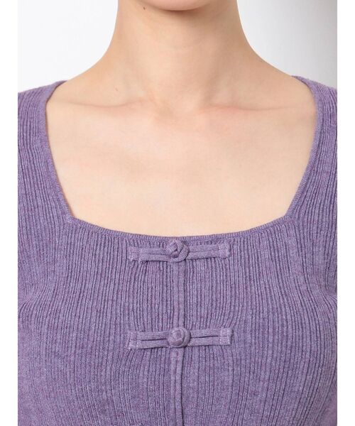 MURUA（ムルーア）の「チャイナボタンリブニットトップス（ニット/セーター・レディース・アイボリー/グレー/マスタード/パープル・FREE）」の18枚目の写真