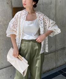 CAPRICIEUX LE'MAGE | 2WAYキカ柄オーガンジーブラウス(シャツ/ブラウス)