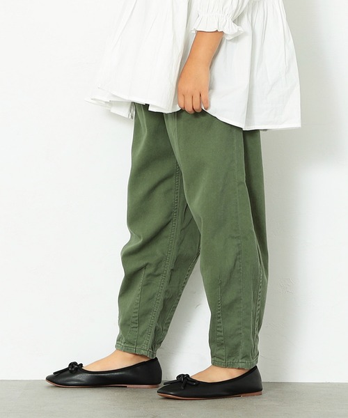 Lee（リー）の「Lee/リー　ミリタリー　タックバギー　テーパードパンツ（デニムパンツ・キッズ・ベージュ/オレンジ/インディゴブルー/カモフラージュ/アーミー/ワンウォッシュ・100/110/120/130/140/150）」の11枚目の写真