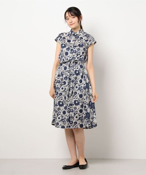 La Marine Française リネンロングシャツワンピース グリーン ラナン RANAN フレンチリネンロングワンピース （グリーン