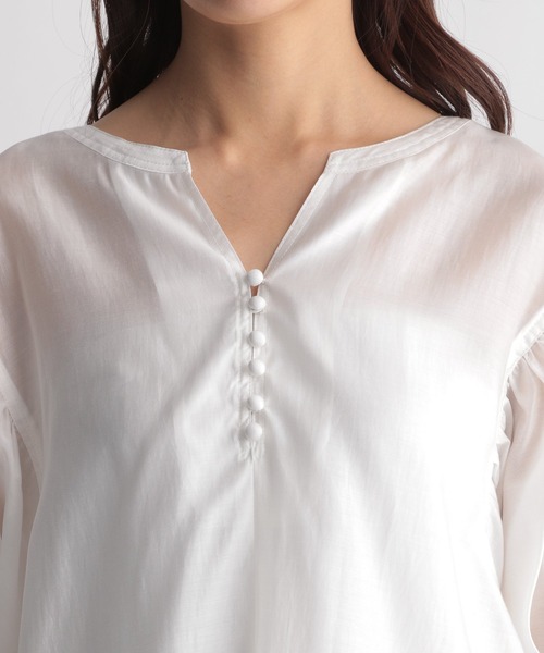 Andemiu（アンデミュウ）の「シアーバルーンシャツ五分袖958350（シャツ/ブラウス・レディース・オフホワイト/ブラック/ベージュ・FREE）」の18枚目の写真