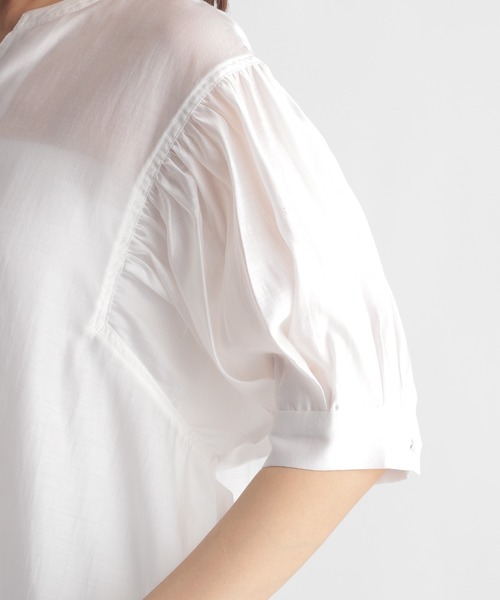 Andemiu（アンデミュウ）の「シアーバルーンシャツ五分袖958350（シャツ/ブラウス・レディース・オフホワイト/ブラック/ベージュ・FREE）」の19枚目の写真