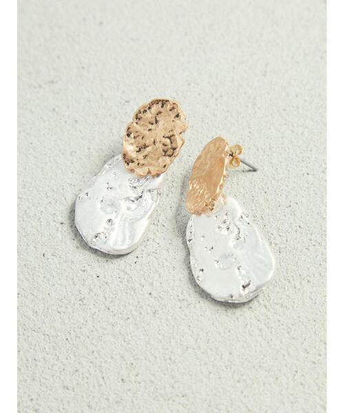 CRAFT STANDARD BOUTIQUE(クラフトスタンダードブティック)の「バイカラーテクスチャーメタルピアス *(ピアス(両耳用)・レディース・その他16・FREE)」の2枚目の写真