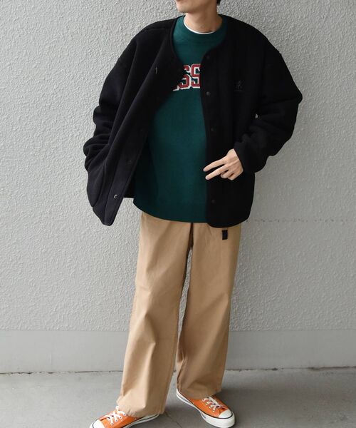 Gramicci（グラミチ）の「【WEB限定/SHIPS any別注】GRAMiCCi: オーバーサイズ ヘビーウェイト フリース カーディガン◇（ブルゾン・メンズ・ブラック/オリーブ/ナチュラル・SMALL/MEDIUM/LARGE/X-LARGE）」の12枚目の写真