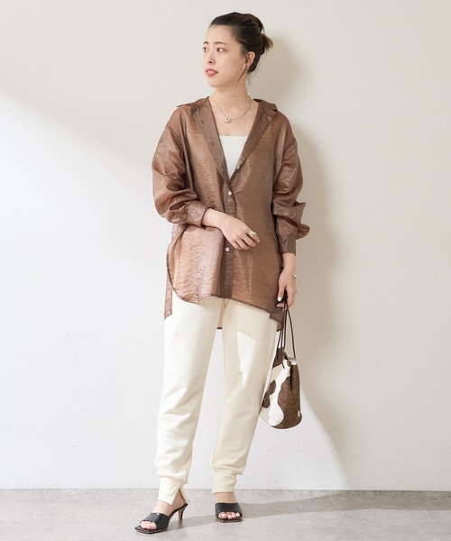 SHENERY（シーナリー）の「裾スリットスウェットパンツ（スウェットパンツ・レディース・オフホワイト/グリーン・FREE）」の13枚目の写真