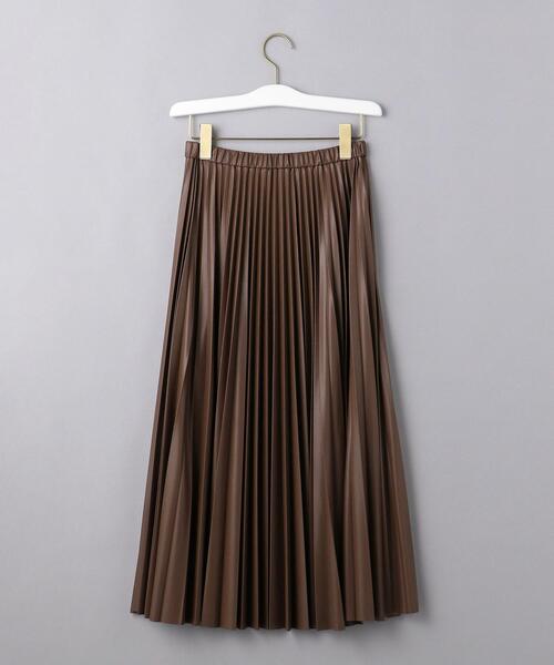 UNITED ARROWS（ユナイテッドアローズ）の「＜UNITED ARROWS＞フェイクレザー プリーツスカート W（スカート・レディース・ブラウン/オリーブ/ライトピンク・38/36）」の14枚目の写真