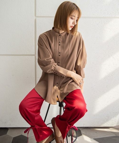 rectangle（レクタングル）の「2WAYセミフレアカラーパンツ（スラックス・レディース・レッド/グリーン/ブルー・LARGE/MEDIUM）」の4枚目の写真