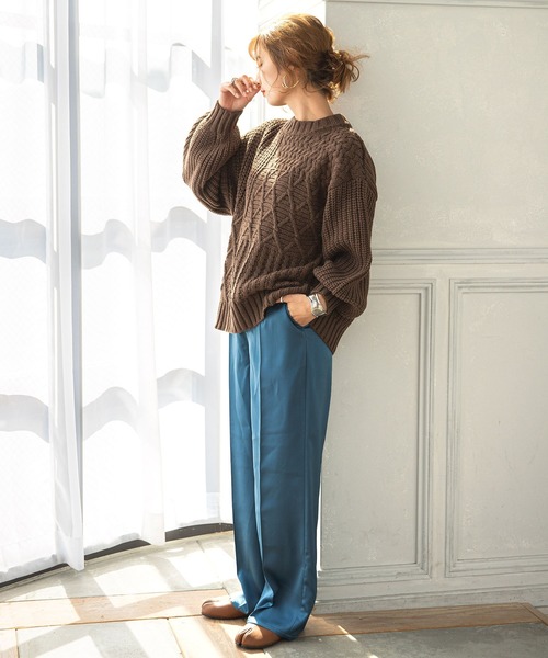 rectangle（レクタングル）の「2WAYセミフレアカラーパンツ（スラックス・レディース・レッド/グリーン/ブルー・LARGE/MEDIUM）」の9枚目の写真