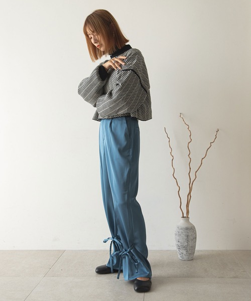 rectangle（レクタングル）の「2WAYセミフレアカラーパンツ（スラックス・レディース・レッド/グリーン/ブルー・LARGE/MEDIUM）」の12枚目の写真