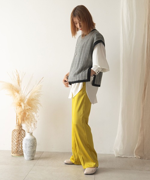 rectangle（レクタングル）の「2WAYセミフレアカラーパンツ（スラックス・レディース・レッド/グリーン/ブルー・LARGE/MEDIUM）」の21枚目の写真