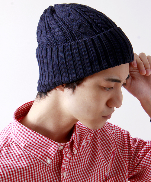 WEGO(ウィゴー)の「WEGO/ケーブルニットキャップ(ニットキャップ/ビーニー・メンズ・杢グレー/グリーン/イエロー/ワイン/ネイビー・FREE)」の4枚目の写真