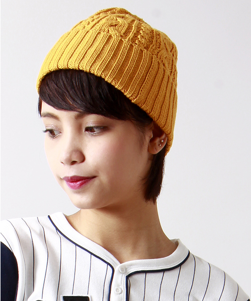 WEGO(ウィゴー)の「WEGO/ケーブルニットキャップ(ニットキャップ/ビーニー・メンズ・杢グレー/グリーン/イエロー/ワイン/ネイビー・FREE)」の1枚目の写真