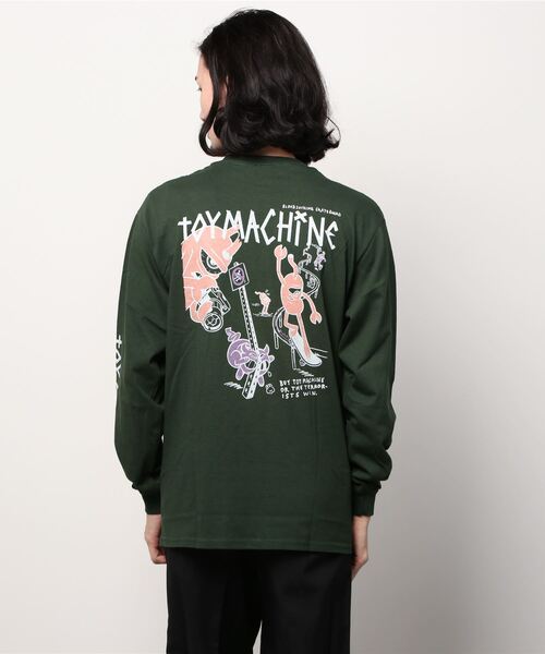 TOY　MACHINE（トイ　マシーン）の「【ムラサスポーツ別注】TOY MACHINE/トイマシーン ビッグシルエット　バックプリントロンT MTMFBLT1（Tシャツ/カットソー・メンズ・グリーン/ホワイト/ブラック・L/M/XL）」の4枚目の写真