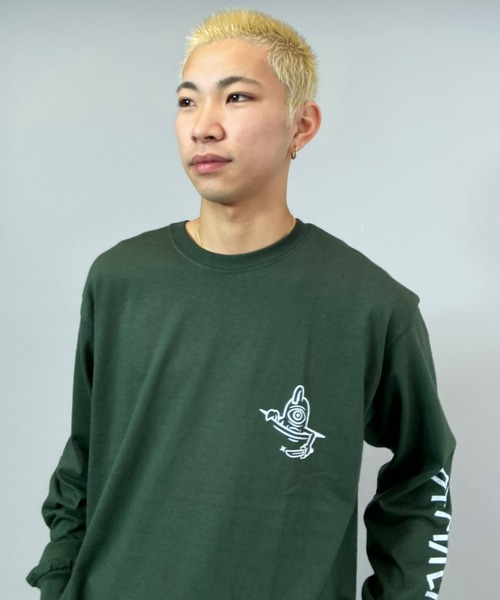 TOY　MACHINE（トイ　マシーン）の「【ムラサスポーツ別注】TOY MACHINE/トイマシーン ビッグシルエット　バックプリントロンT MTMFBLT1（Tシャツ/カットソー・メンズ・グリーン/ホワイト/ブラック・L/M/XL）」の11枚目の写真