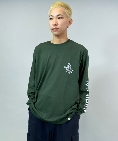 TOY　MACHINE（トイ　マシーン）の「【ムラサスポーツ別注】TOY MACHINE/トイマシーン ビッグシルエット　バックプリントロンT MTMFBLT1（Tシャツ/カットソー・メンズ・グリーン/ホワイト/ブラック・L/M/XL）」の9枚目の写真