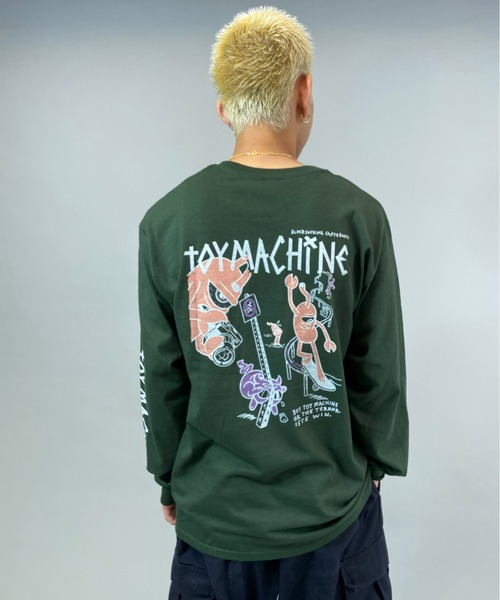 TOY　MACHINE（トイ　マシーン）の「【ムラサスポーツ別注】TOY MACHINE/トイマシーン ビッグシルエット　バックプリントロンT MTMFBLT1（Tシャツ/カットソー・メンズ・グリーン/ホワイト/ブラック・L/M/XL）」の14枚目の写真