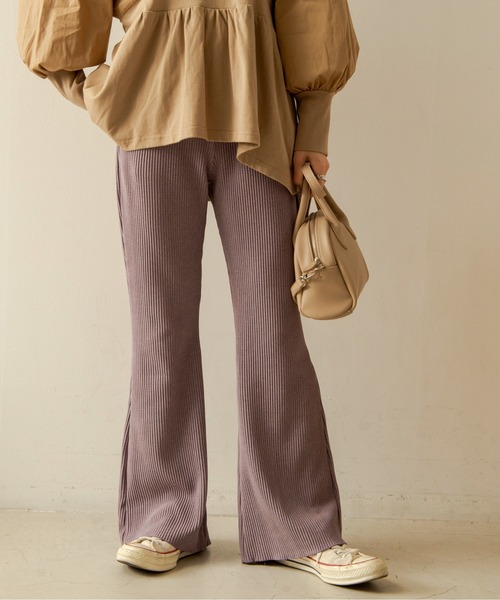 ANGIE（アンジー）の「スウェードタッチリブパンツ（その他パンツ・レディース・ブラック/パープル/ブラウン・FREE）」の5枚目の写真