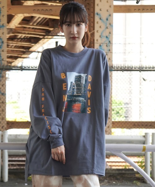 BEN DAVIS(ベンデイビス)の「《BEN DAVIS》LADIES LONG SLEEVE(Tシャツ/カットソー・レディース・ホワイト/チャコールグレー/グリーン・MEDIUM/LARGE)」の3枚目の写真