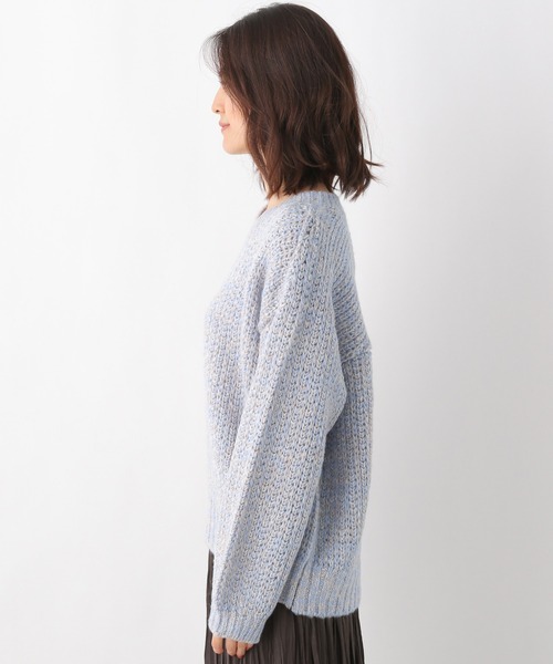 LEPSIM（レプシィム）の「3ゲージMIXカラーニットプルオーバー　236987（ニット/セーター・レディース・パープル/ブルー・FREE）」の4枚目の写真