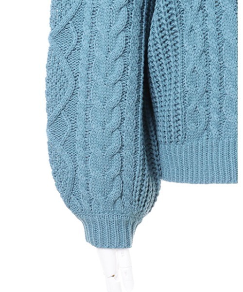 INGNI(イング)の「オフタートルケーブルニット(ニット/セーター・レディース・アイボリー/ブラック/モカ/グリーン/ブルー/ボルドー・M)」の16枚目の写真